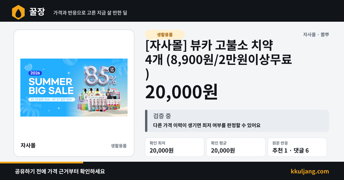 [자사몰] 뷰카 고불소 치약 4개 (8,900원/2만원이상무료) 상품 이미지