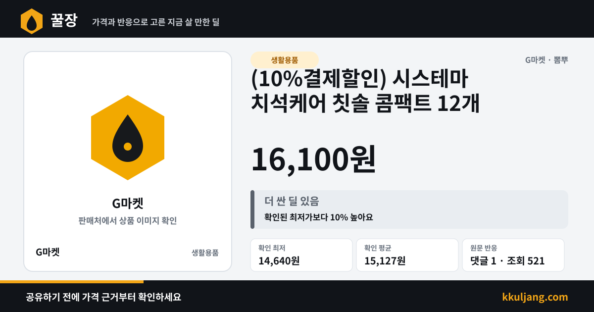 (10%결제할인) 시스테마 치석케어 칫솔 콤팩트 12개 상품 이미지