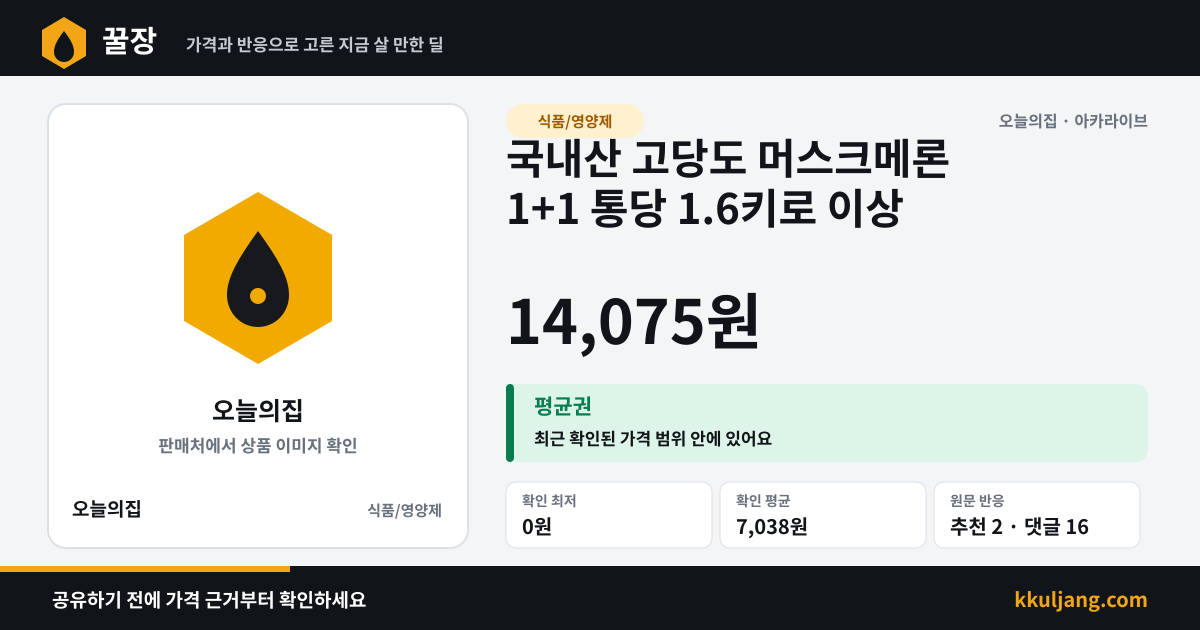 국내산 고당도 머스크메론 1+1 통당 1.6키로 이상 상품 이미지