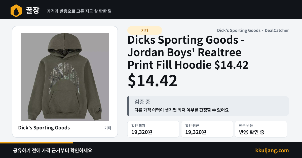 Dicks Sporting Goods - Jordan Boys' Realtree Print Fill Hoodie $14.42 상품 이미지