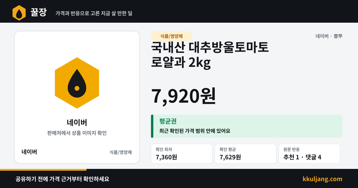국내산 대추방울토마토 로얄과 2kg 상품 이미지